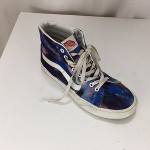 Vans Off the Wall Purple Tye Dye High Top Sneakers Size 10.5